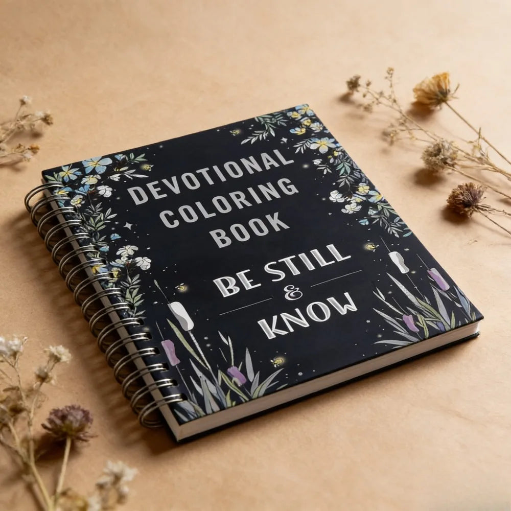 Devotional Coloring Book Be Still & Know English Spiral Bound Bible Inspired Faith Mindfulness Stress Relief Coloring Guide Book