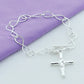 New 925 Sterling Silver Vintage Cross Pendant Bracelet Women Party Fashion Design Creative Jewelry Birthday Gift Accessories