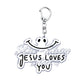 Jesus Loves You Letter Keychains Christian God Bible Quote Keyring for Accessories Bag Pendant Key Chain Jewelry Fans Lover Gift