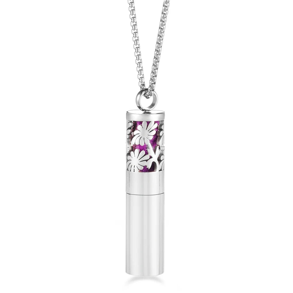 Twelve Constellations Aromatherapy Essential Oil Pendant Lockets Perfume Storage Diffuser Necklace 316L Stainless Steel Jewelry