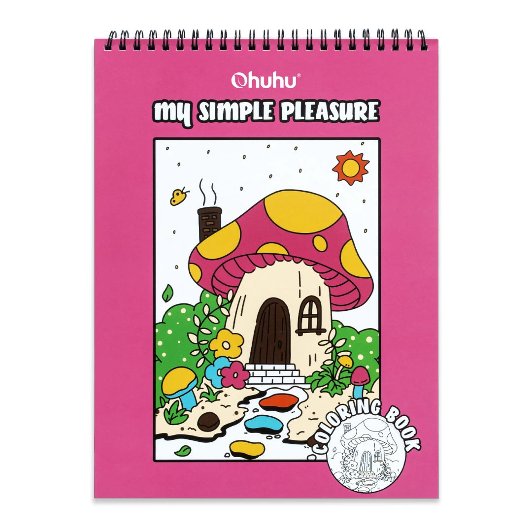 Ohuhu Anti-Stress Colouring Book Double-Sided Bleed-Resistant Paper Mindfulness Designs for Relaxation Spiral Bound Art Therapy