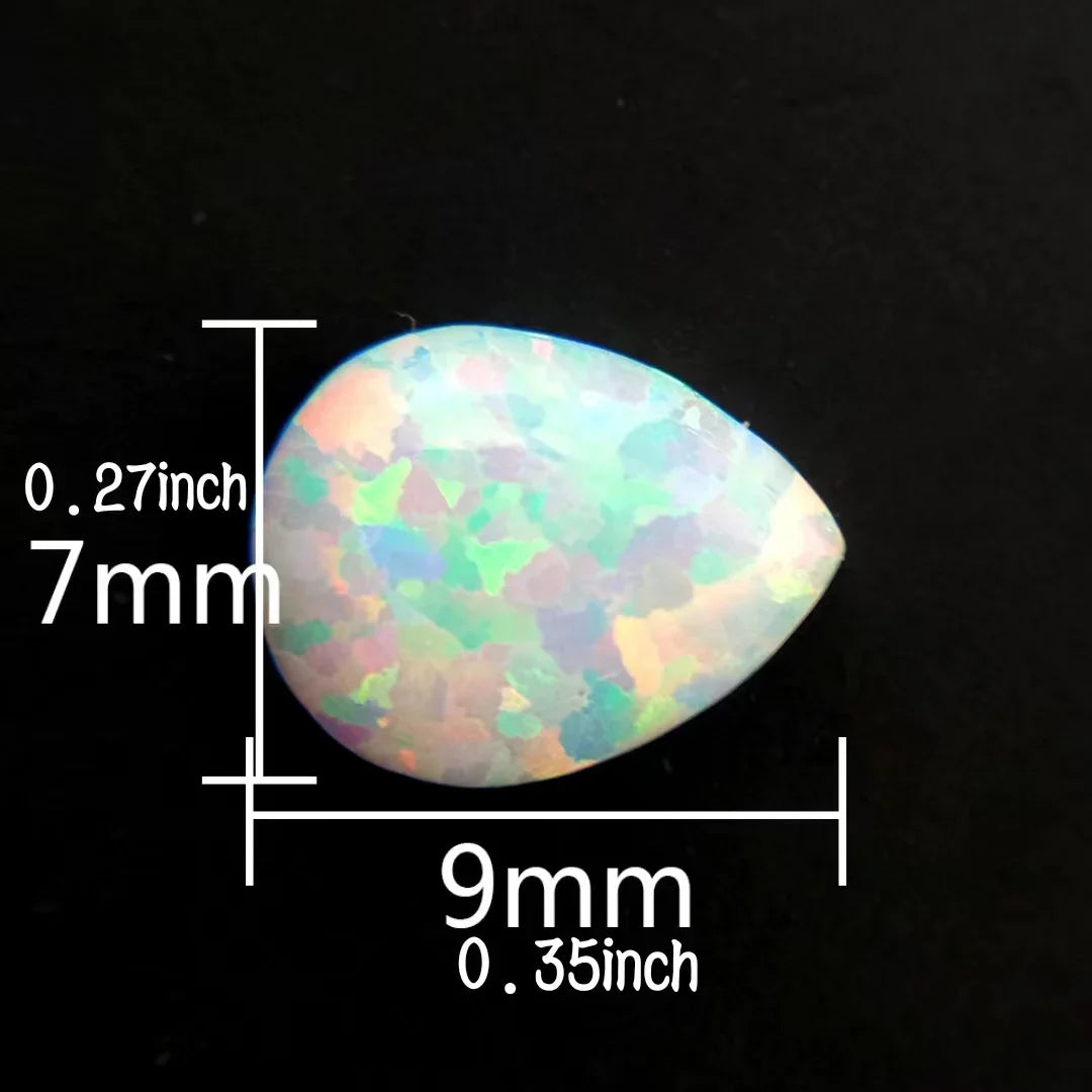 Synthesis Opal Cabochons Loose Gemstone Oval Fire Color Ring Face Flat Colorful Gemstone Cabochons Ring Setting DIY Jewelry