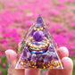 Energy Pyramid Orgonite Reiki Natural Amethyst Ball Healing Crystals Chakra Tool Ornaments Resin Stones Craft Kids Gift Pyramid