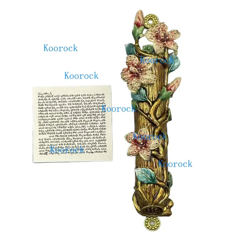 Handcrafted Enamel & Alloy Mezuzah Case with Kosher Scroll, Elegant Judaica Gift for Home Blessing & Doorpost Protection