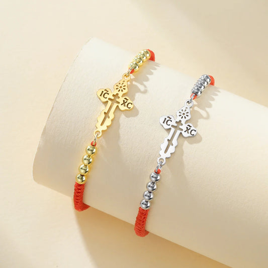 Dawapara Orthodox Bracelet for Women Men Vintage Faith Charm Bracelet Spiritual Gift Stainless Steel Religious Christian Jewelry