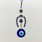 1pc Devil's Eye Horseshoe-shaped Blue Eye Rhinestone Lucky Decoration Pendant, Keychain & Car Hanger