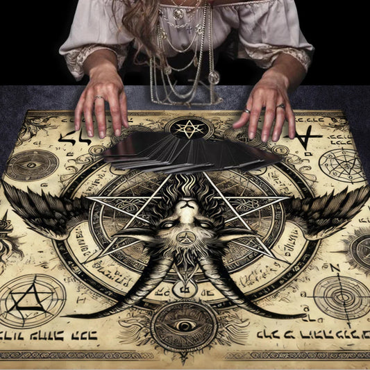 Gothic Decorative Tablecloth Tarot Tablecloth Tarot Enthusiast Astrology Ritual Cloth Polyester Altar Decorative Pad
