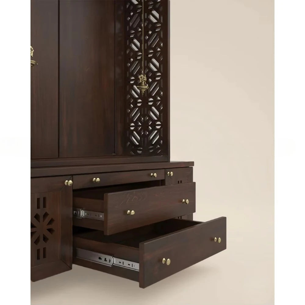 Traditional South Indian Wood Temple with Door Australia Hot Sale Custom Large Size Durable Polished Temple Family UK