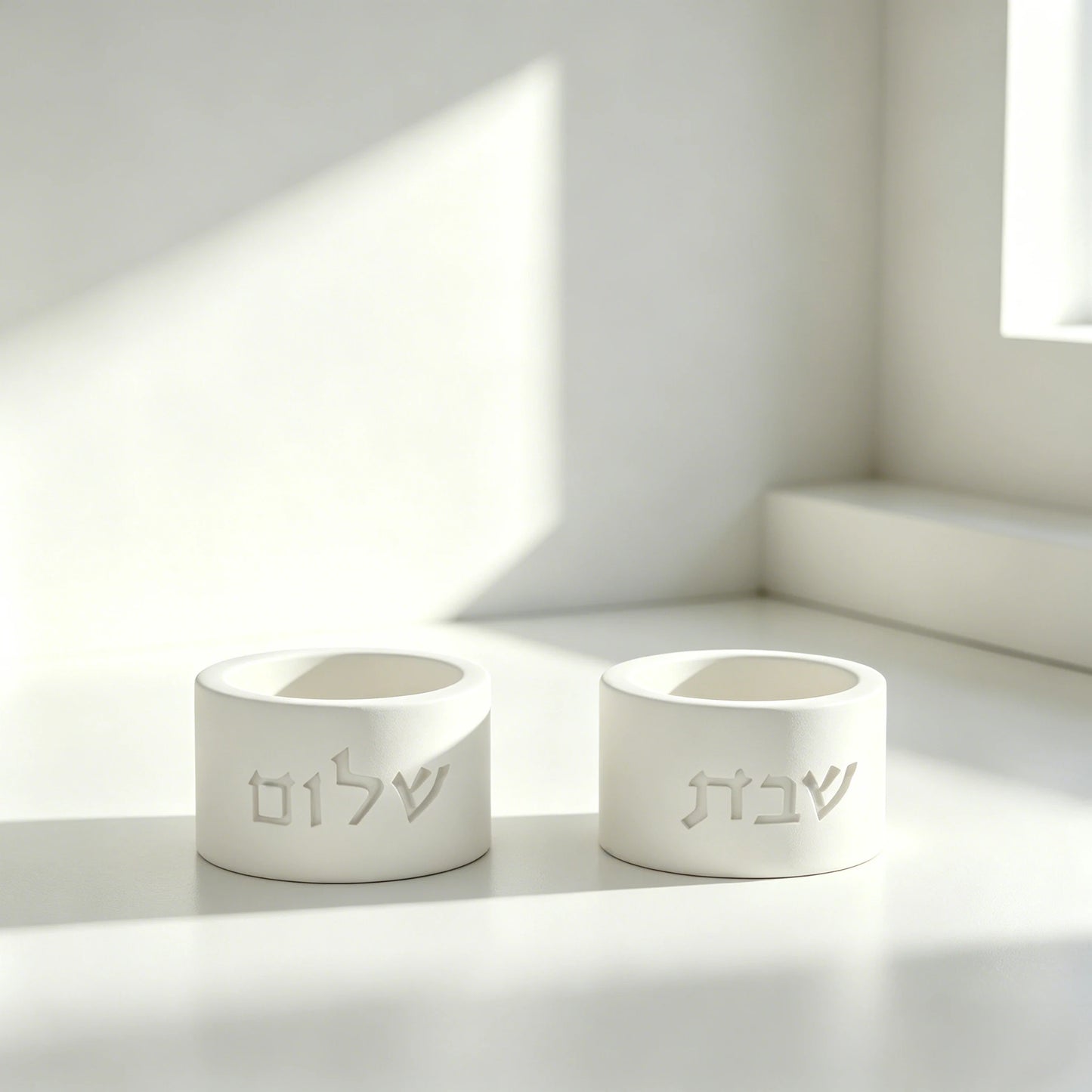Handmade Concrete Shabbat Candle Holders Set Silicone Mold Jewish Tealight Holders Shabbat Candlesticks Gift Molds
