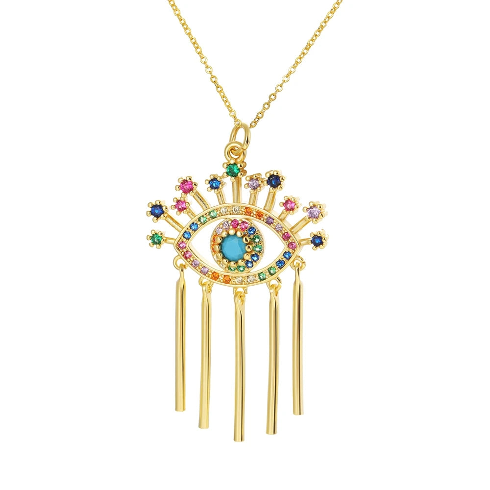 Juya Handmade Copper Adjustable Chains Micro Pave Zircon Enamel Greek Evil Eye Of Fatima Hamsa Hand Bracelets For Women Men