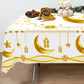 Ramadan Kareem Table Cover White Gold Ramadan Decor 2026 For Home Tablecloth Islamic Muslim Party Supplies Eid Al-Fitr Gift