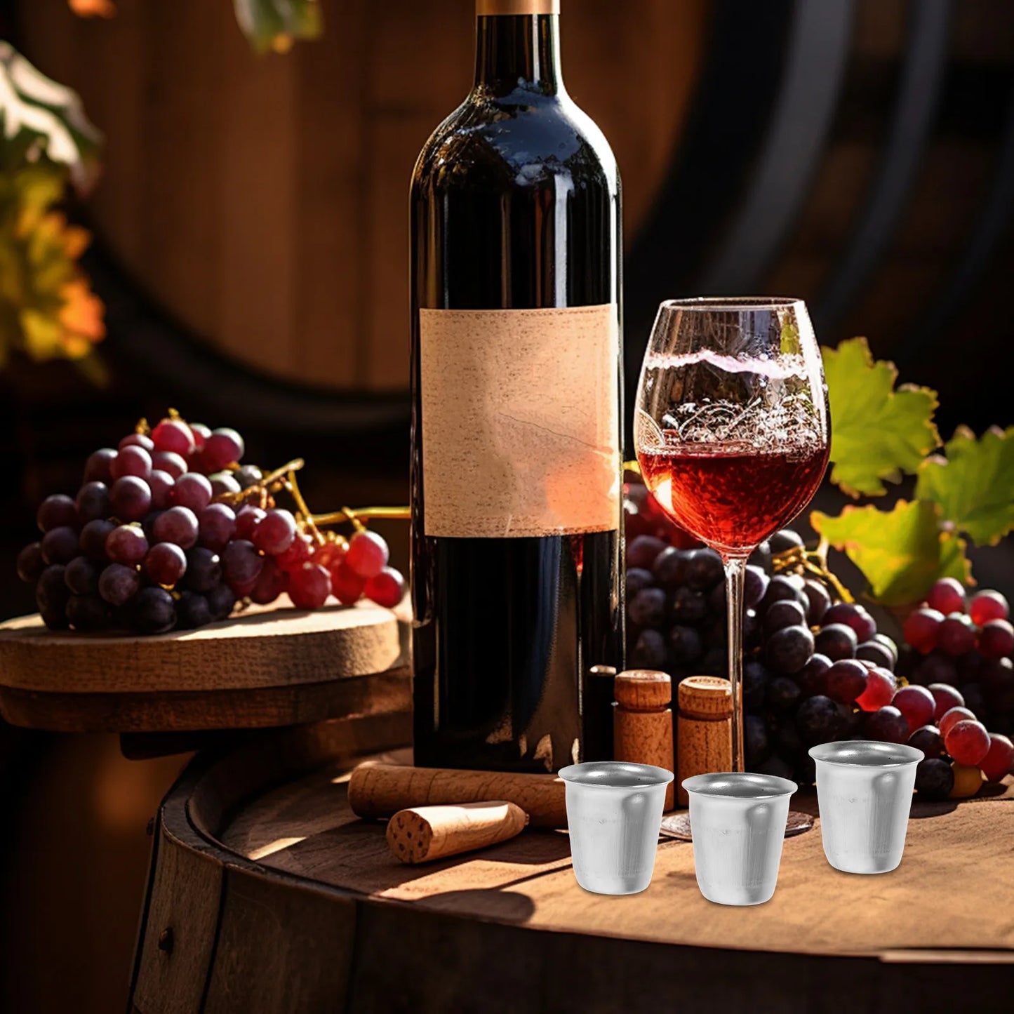 4Pcs Stainless Steel Wine Goblet Chalice Communion Cup Sacred Ritual Cup for Catholic Judaica Shabbat Passover Havdalah