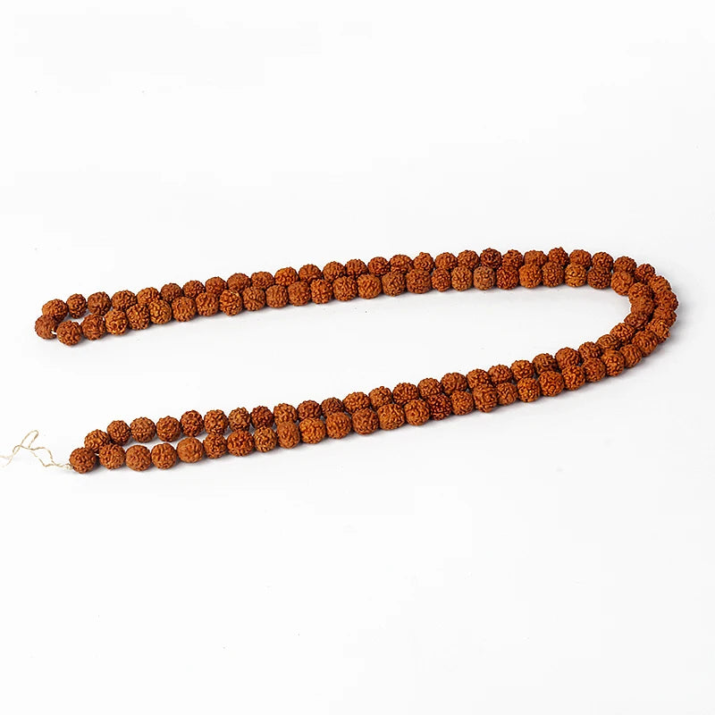 108 Mala Rudraksha Beads Meditation Jewelry Buddhist Prayer Yoga Bracelet 6-14mm for Inner Peace DIY Jewelry Making Accessories