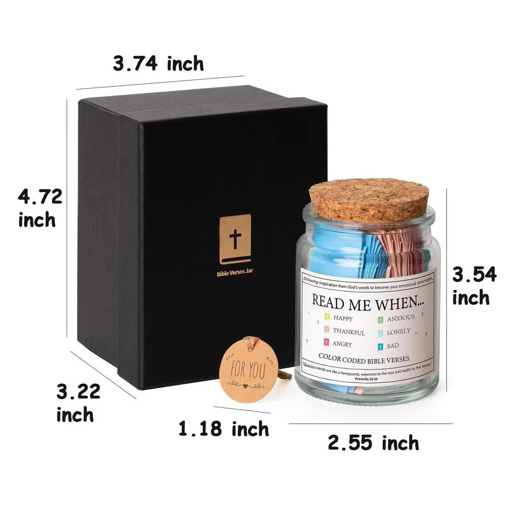 Bible Verses Jar for Emotions and Feelings with Coloring Bible Verse God's encouragement Christian gift for women and men