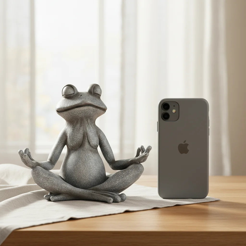 VILEAD Original Design Meditating Frog Sage Resin Zen Artistic Figurine Decorative Garden Statue Home Office Desk Decor