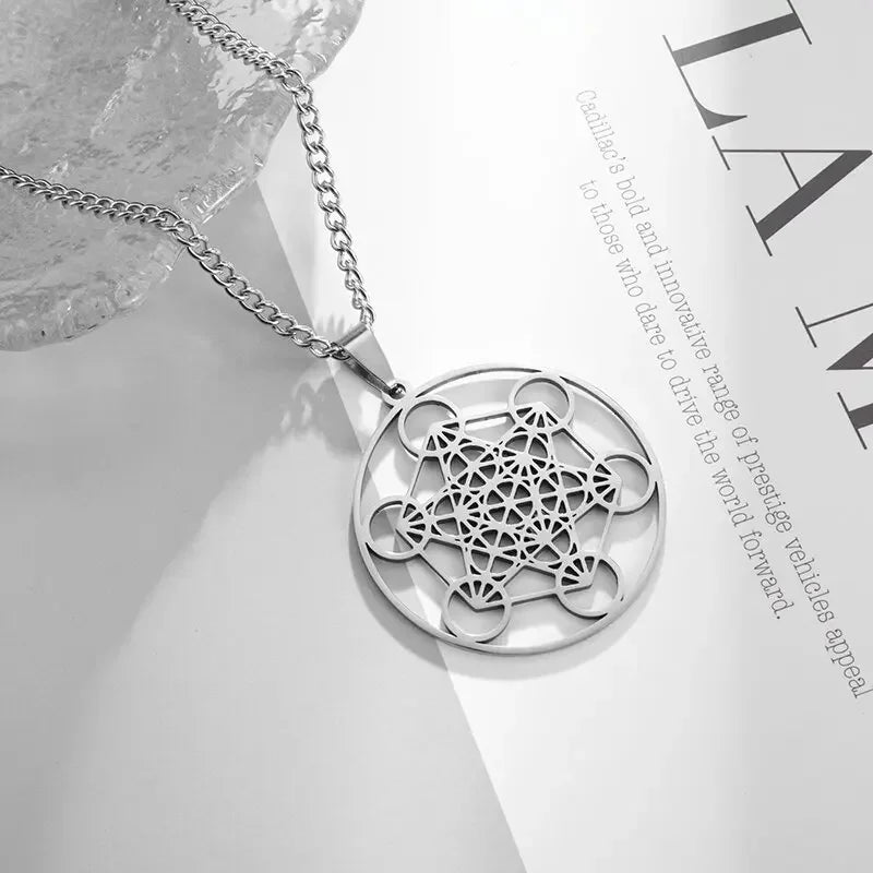Metatron Cube Bracelet Women's Stainless Steel Archangel Day Bracelet Men's Fashion Sacred Geometry Amulet Jewelry Gift