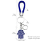 Hebrew Judaism Hexagram Jewish Hamsa Hand Fish Eyes Key Chain Stainless Steel Blue Color David Star Hand of Fatima Jewelry