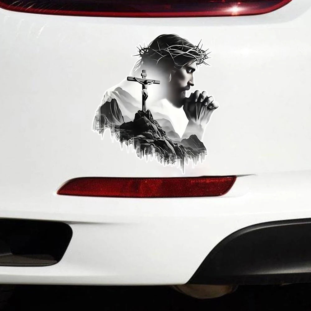 12x13cm Jesus Faith Vinyl Decal - Suitable for Cars, Laptops, Windows and More - Durable Self-Adhesive Sticker for Indoor Use