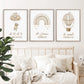 Islamic Gold Bear Rainbow Hot Air Balloon Nursery Posters Wall Art Canvas Painting Print Pictures Cute Kids Bedroom Home Decor
