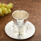 Silver Plated Kiddush Cup Nickel Plated Wine Cup with Saucer Jewish Shabbos Goblet Passover for Havdalah Passover Gift