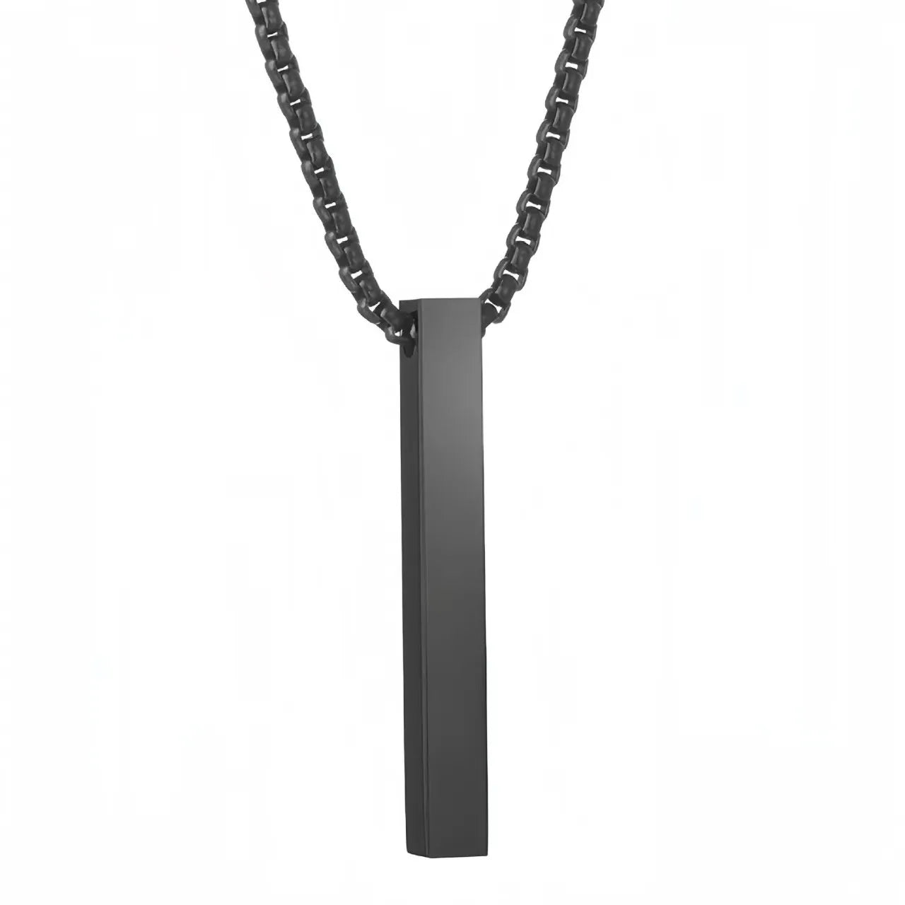 Cylindrical Necklace, Unisex, 3D Bar Pendant, Simple Casual Neutral Necklace
