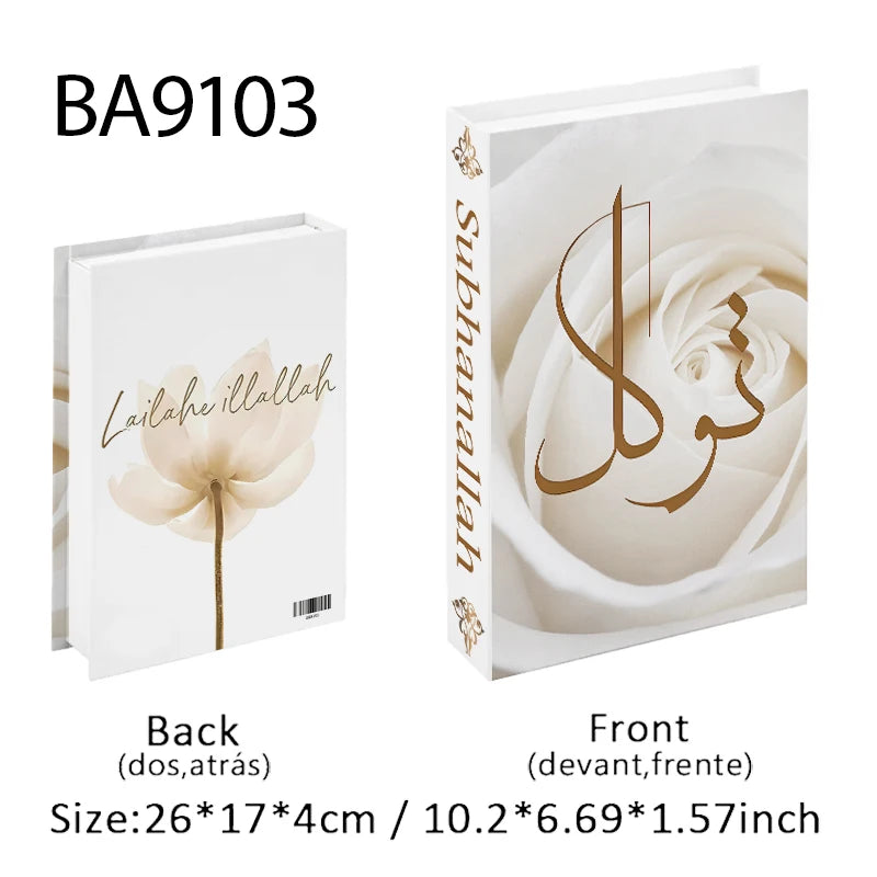 Islamic Mosque Luxury Fake Book Storage Box Kaaba Decorative Books Home Decor Coffee Table Bedroom Ornament Interior Decoration