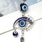 Lucky Eye Alloy Turkish Evil Eye Wall Hanging Glass Bead Rope Chain Tassel Keychain for Women Men llavero porte clé מחזיק מפתחות