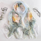 Summer Women Birch Forest Landscape Thin Soft Beach Silky Georgette Scarf Shawls 160cm Long Wraps Beach Sunscreen Hijab