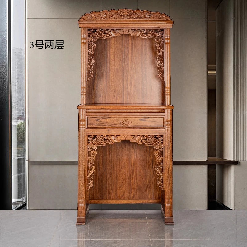 SM Solid wood Buddhist shrine shrine cabinet offering table for God of Wealth Guanyin Guan Gong household shrine offering table