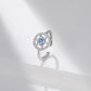 Trumium Jewish Star of David Rings for Women 925 Sterling Silver Blue Zirconia Open Finger Ring Protection Amulet Jewelry Gifts