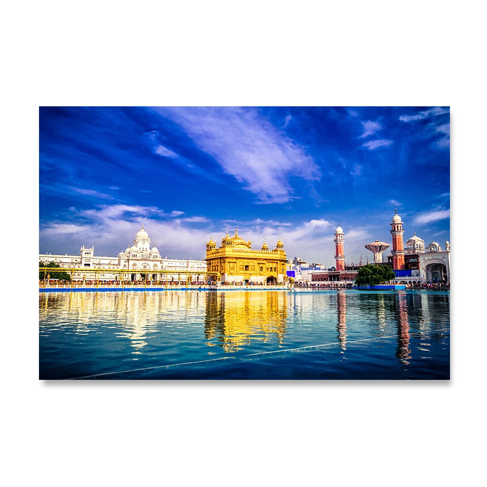 Sikhism Canvas Painting Golden Temple Amritsar Posters Wall Art Hindu Religion Holy Land Pictures for Living Room Decor Unframed