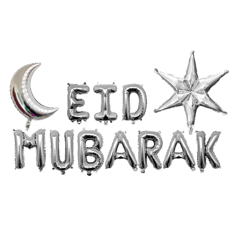 1set Moon Star Balloon Set for Muslim EID Mubarak Festival Home DIY Decoration Ramadan Kareem Kids Birthday Party Ballon Globos
