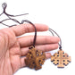 Simple Religious Necklaces Wooden Jerusalem Cross Pendant Necklaces Women Men Christian Religious Prayer Jewelry Accessory Gifts