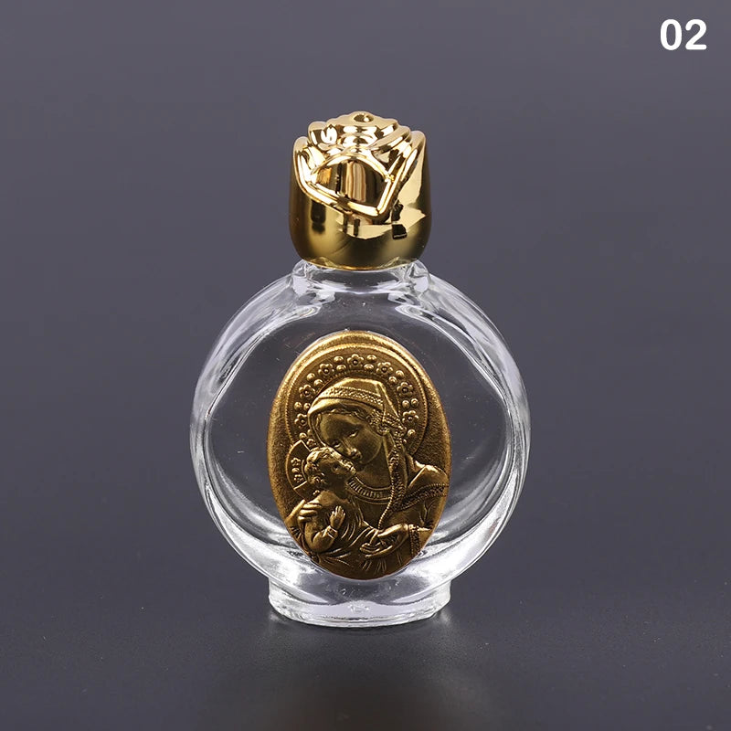 Empty Holy Water Jesus Bottle Religious Bottle Christian Baptism Supplies Refillable Portable Cosmetic Packaging Empty Bottle