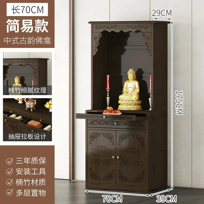 G1   Buddhist shrine stand cabinet, God of Wealth cabinet, household Buddha statue, Guan Gong Bodhisattva worship altar cabinet