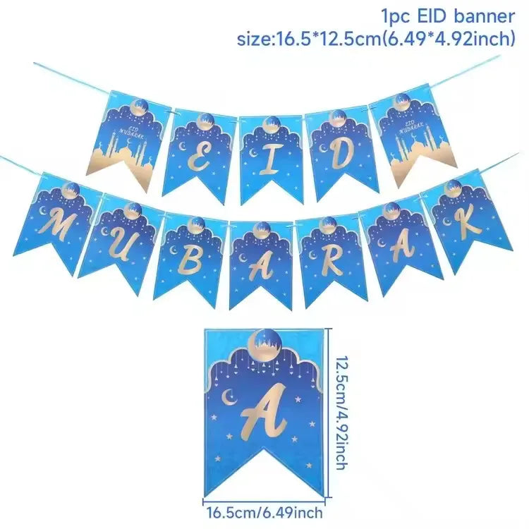 Umrah Mubarak Banners EID Mubarak Decoration 2025 for Home Bunting Banner Ramadan Kareem Islamic Muslim Party Eid Al Adha Gifts