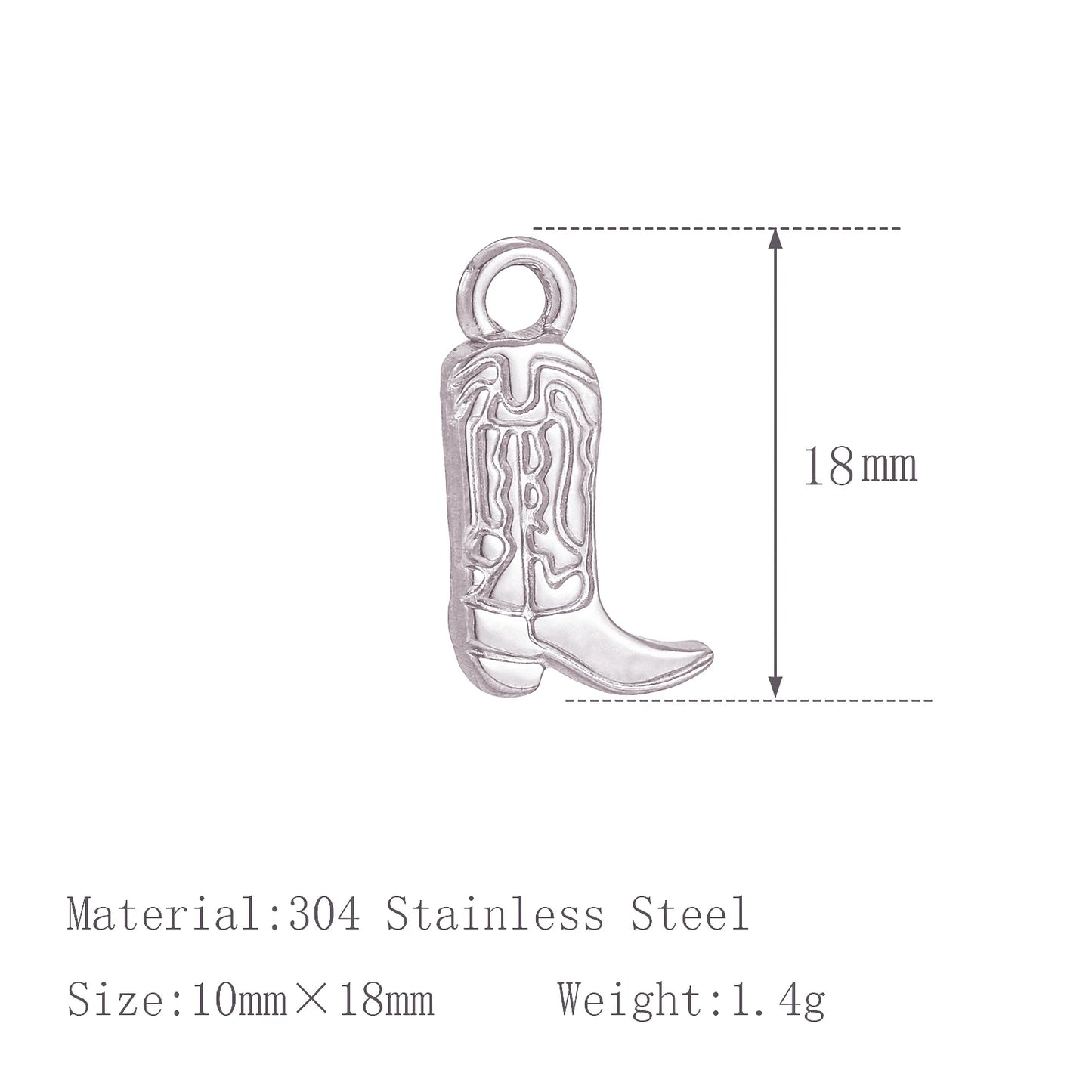 3Pcs Stainless Steel Cowboy Hat/Boot/Horseshoes Charms Astrology Celestial Sun Star Pendant DIY Necklace Bracelet Jewelry Making