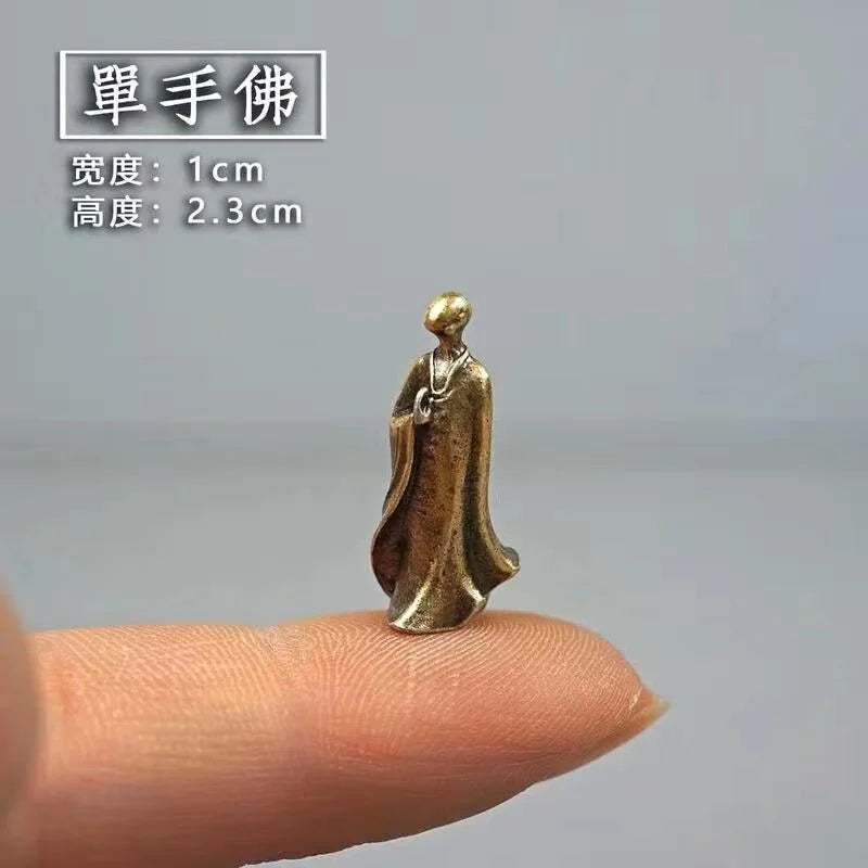 Micro Landscape Bronze Chinese Buddha Ancient Tea Ceremony Zen Moss Rockery Bonsai Sand Table Decorationfairy Garden Miniatures