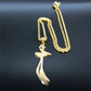 Imam Ali Arabic Sword Stainless Steel Necklaces for Men Gold Color Zulfiqar Necklace Jewelry collares largos N2657S01