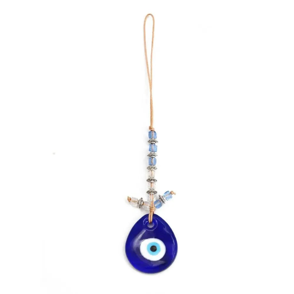 Demon Eye Lucky Charm Car Ornaments Protection Tassel Crystals Feng Shui Car Decor Turkish Blue Eye Retro Glass Pendant Gifts