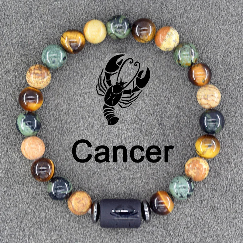 Zodiac Sign Bracelet Homme 12 Constellation Bangles Men Gemini Virgo Leo Libra Bracelet Women Friendship Gift Bracelet on Hand