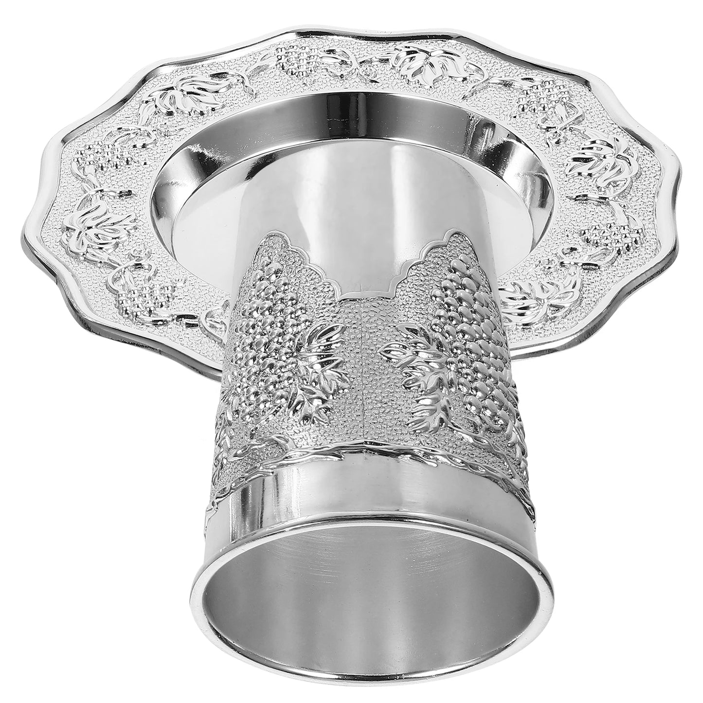 1 set Sturdy Blessing Wine Glass Set Cup Plate Embossed Religious Holiday Shabbat Passover Jewish Cup Festival Ceremony Drinking