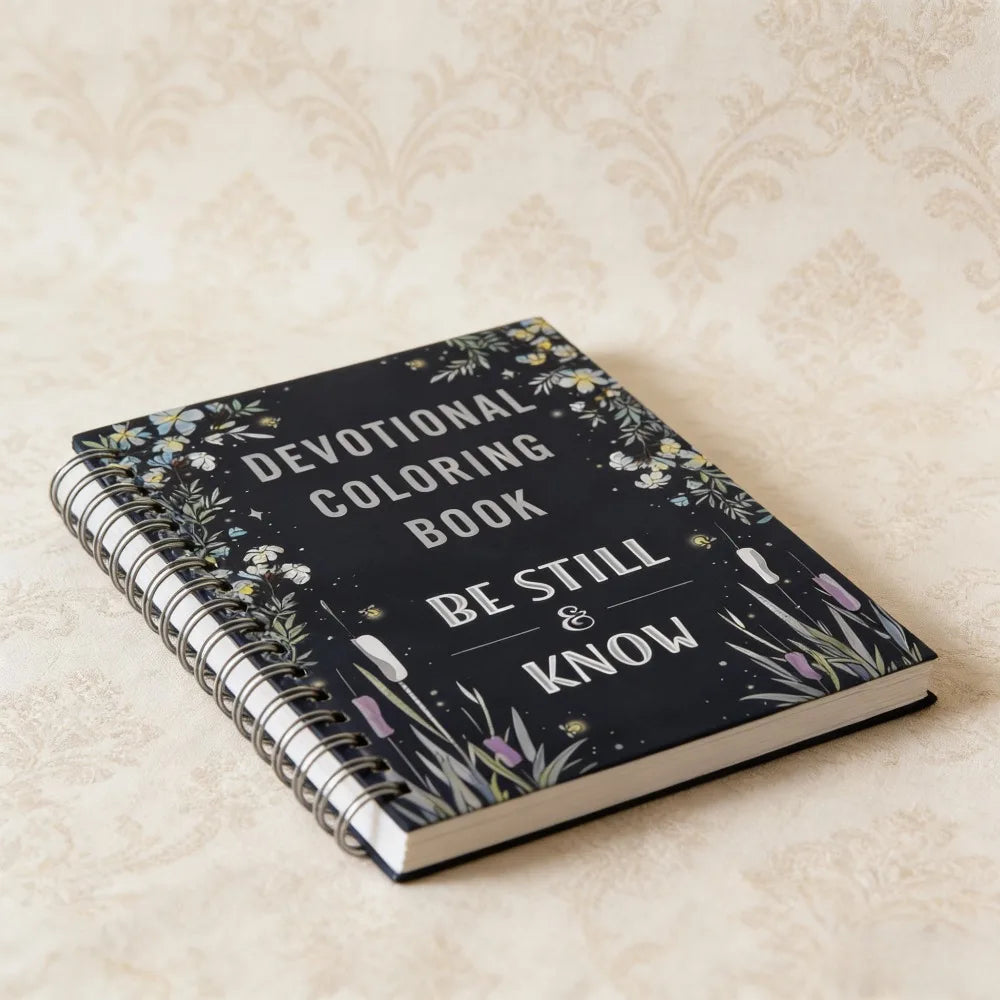 Devotional Coloring Book Be Still & Know English Spiral Bound Bible Inspired Faith Mindfulness Stress Relief Coloring Guide Book