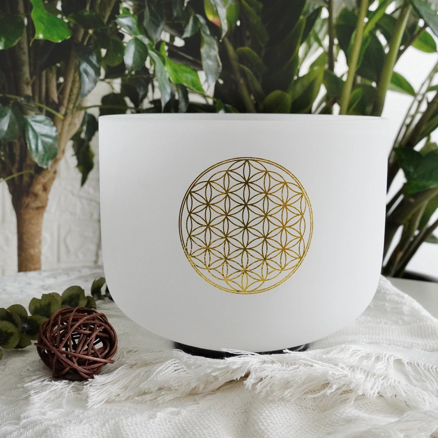 528hz C Note Crystal Singing Bowl Set Life Flower Design Quartz Sound Chakra Bowl Yoga Meditation Healing