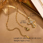 Vnox Christian Religion Necklaces For Women Men, Zircon Cross Pendant Charm Necklace, Classic Gold Plated Jewelry