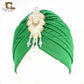 NEW Luxury Divas Stretchable turban Head wrap hat with beaded pendant women Headwear