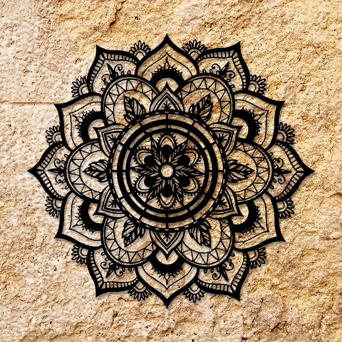 Bohemian Mandala Metal Wall Art - Lotus Flower Design, Zen Home Decor, Easy to Hang for Living Room, Yoga Studio, Meditation Roo