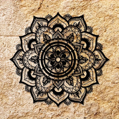 Bohemian Mandala Metal Wall Art - Lotus Flower Design, Zen Home Decor, Easy to Hang for Living Room, Yoga Studio, Meditation Roo