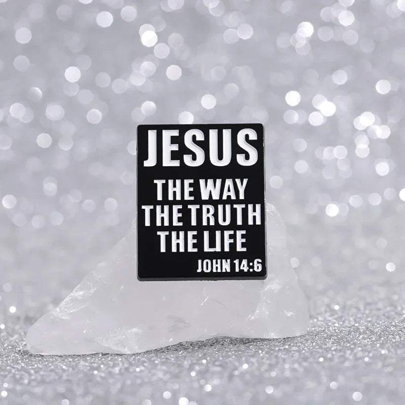Jesus Brooch Enamel Pins Custom JESUS THE WAY THE TRUTH THE LIFE Brooches for Bag Lapel Badges Fashion Jewelry Accessories Gifts
