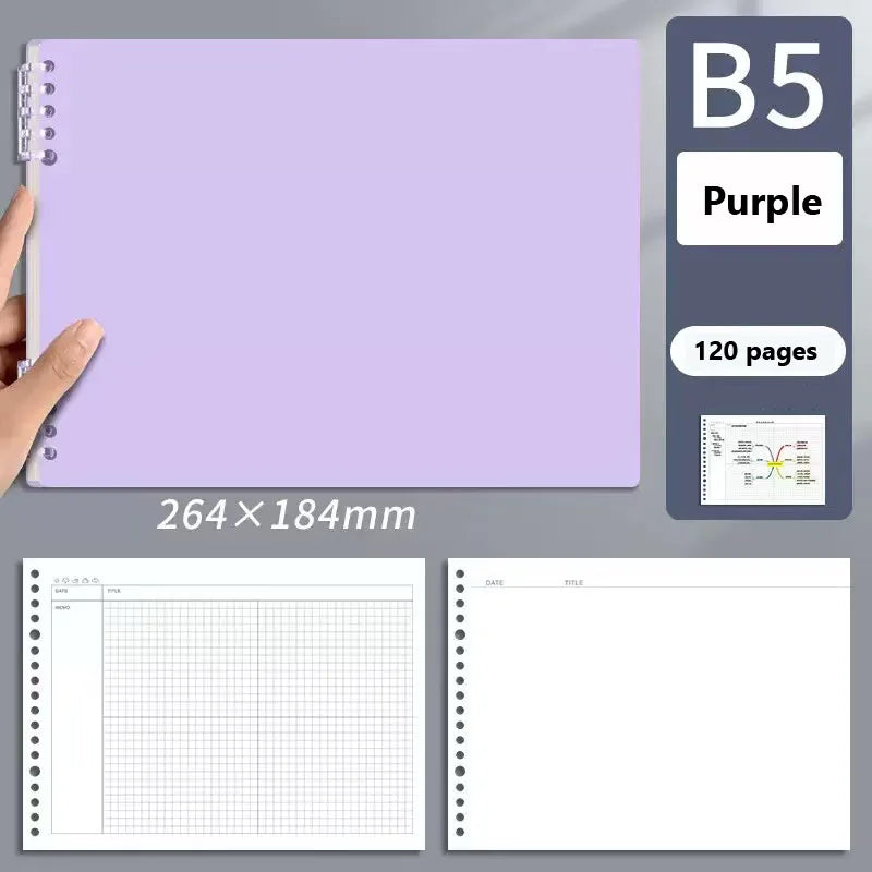 120 Pages B5 Mind Map Notepad Grid Diary Loose Leaf Office Planner Notebook Sketchbook Notebooks Writing Pads School Supplies